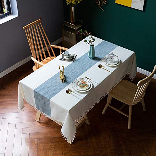 AMCER Outdoor Tischdecke 120x210cm, Moderne Tischdecke, Wasserabweisend Staubdichte Schimmelbeständig Anti Fading, Cafe,Party oder,Buffettisch - Blau von AMCER