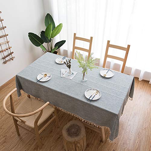 AMCER Tischdecke Rechteckige 120x185cm, Stoff Tischwäsche, Schmutzabweisend Ölbeständig Fleckschutz pflegeleicht abwaschbar, Cafe,Party oder,Buffettisch - Grau AMCER Tischdecke Rechteckige 120x185cm, Stoff Tischwäsche, Schmutzabweisend Ölbeständig Fleckschutz pflegeleicht abwaschbar, Cafe,Party oder,Buffettisch - Grau von AMCER