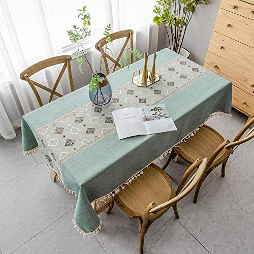 AMCER Tischwäsche 70x110cm, Stoff Tischwäsche, Wasserabweisend Staubdichte Fleckschutz pflegeleicht abwaschbar, Cafe,Party oder,Buffettisch - Grün von AMCER