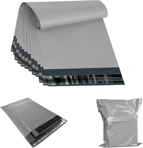AMD Nexus 10 x 35,6 cm selbstklebende Versandtaschen, reißfeste Versandtaschen, leichte flexible Umschläge, Multipack (Grau, 50 Versandtaschen) von AMD Nexus