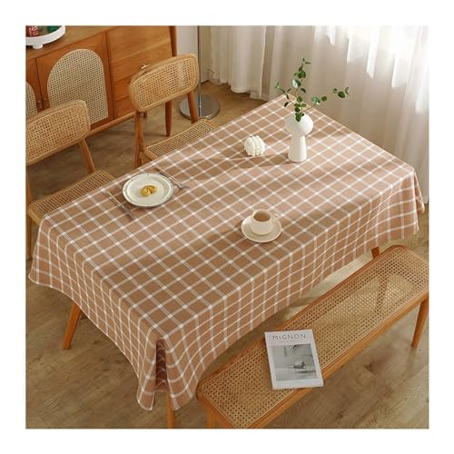 AMDXD Tischtuch 90x90CM, Kariert Tischdecken Baumwolle Leinen, Tischdeko Outdoor Vintage Wasserabweisend Geeignet für Home Küche Dekoration, Kaffee AMDXD Tischtuch 90x90CM, Kariert Tischdecken Baumwolle Leinen, Tischdeko Outdoor Vintage Wasserabweisend Geeignet für Home Küche Dekoration, Kaffee von AMDXD