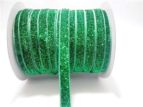 AMEEDA Gurtband 50 Yards 48colors funkeln Glitter metallic samt Band Stirnband Clips Bogen Hochzeit Dekoration Party Decor DIY 3/8 "Width 10mm (Color : 06) von AMEEDA