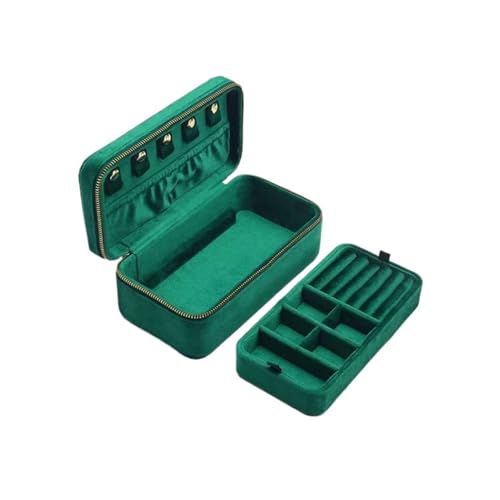 AMEEDA Schmuck Organizer Rosa Schmuckschatulle aus Samt for Frauen, Anhänger, Ringe, Ohrringe, Schlüssel-Organizer, personalisierte Geschenke, Reise-Aufbewahrungsbox(G116-Upgraded) von AMEEDA