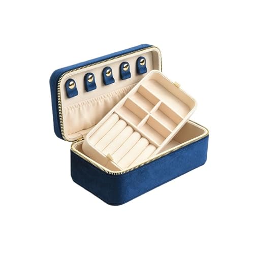 AMEEDA Schmuck Organizer Rosa Schmuckschatulle aus Samt for Frauen, Anhänger, Ringe, Ohrringe, Schlüssel-Organizer, personalisierte Geschenke, Reise-Aufbewahrungsbox(G119) von AMEEDA