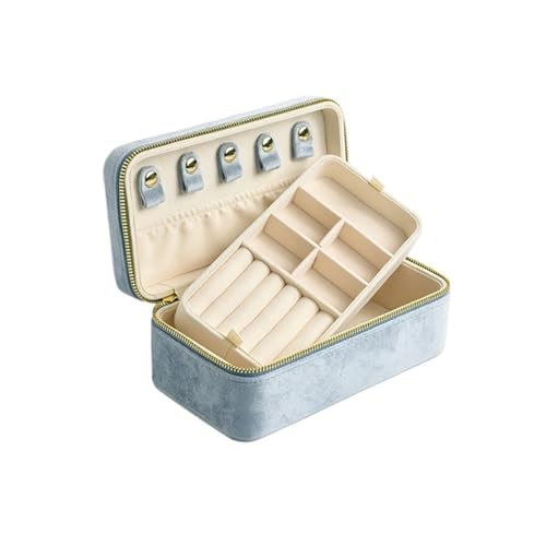 AMEEDA Schmuck Organizer Rosa Schmuckschatulle aus Samt for Frauen, Anhänger, Ringe, Ohrringe, Schlüssel-Organizer, personalisierte Geschenke, Reise-Aufbewahrungsbox(G80) von AMEEDA