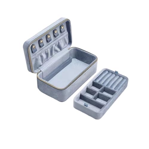 AMEEDA Schmuck Organizer Rosa Schmuckschatulle aus Samt for Frauen, Anhänger, Ringe, Ohrringe, Schlüssel-Organizer, personalisierte Geschenke, Reise-Aufbewahrungsbox(G80-Upgraded) von AMEEDA