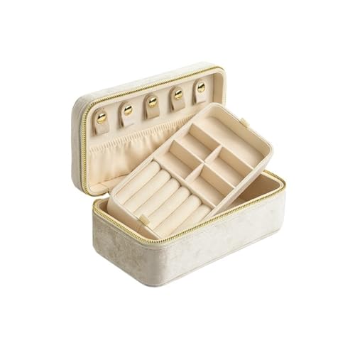 AMEEDA Schmuck Organizer Rosa Schmuckschatulle aus Samt for Frauen, Anhänger, Ringe, Ohrringe, Schlüssel-Organizer, personalisierte Geschenke, Reise-Aufbewahrungsbox(G96) von AMEEDA