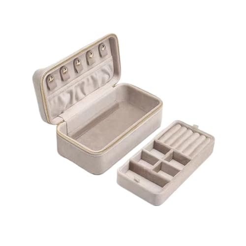 AMEEDA Schmuck Organizer Rosa Schmuckschatulle aus Samt for Frauen, Anhänger, Ringe, Ohrringe, Schlüssel-Organizer, personalisierte Geschenke, Reise-Aufbewahrungsbox(G96-Upgraded) von AMEEDA