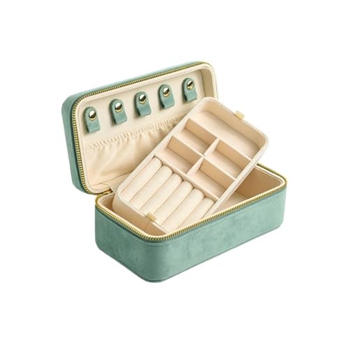 AMEEDA Schmuck Organizer Rosa Schmuckschatulle aus Samt for Frauen, Anhänger, Ringe, Ohrringe, Schlüssel-Organizer, personalisierte Geschenke, Reise-Aufbewahrungsbox(IS59) von AMEEDA