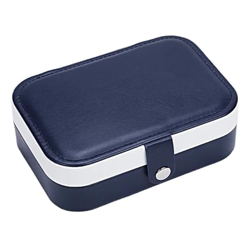 AMEEDA Schmuck Organizer Schmuck Aufbewahrungsbox for Halskette, Ring, Ohrringe, Organizer, Schmuckschatulle, doppelschichtig, for Reisen, tragbar, for Mädchen(Dark Blue) von AMEEDA