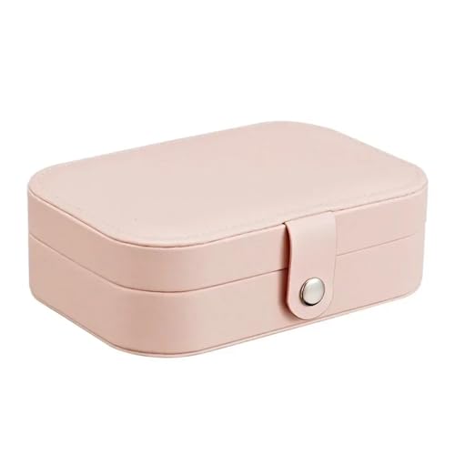 AMEEDA Schmuck Organizer Schmuck Aufbewahrungsbox for Halskette, Ring, Ohrringe, Organizer, Schmuckschatulle, doppelschichtig, for Reisen, tragbar, for Mädchen(Pink) von AMEEDA