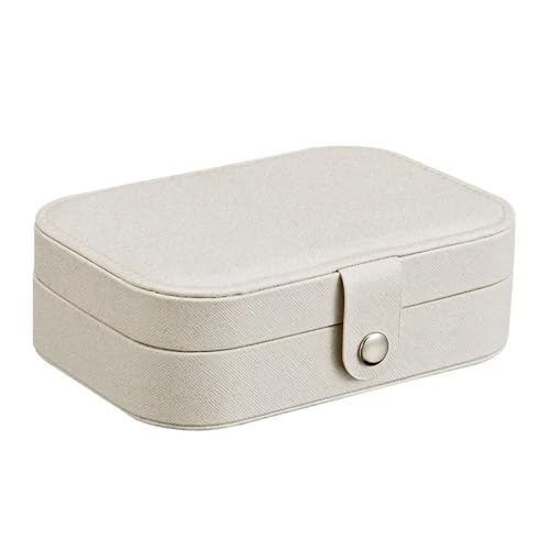 AMEEDA Schmuck Organizer Schmuck Aufbewahrungsbox for Halskette, Ring, Ohrringe, Organizer, Schmuckschatulle, doppelschichtig, for Reisen, tragbar, for Mädchen(White) von AMEEDA