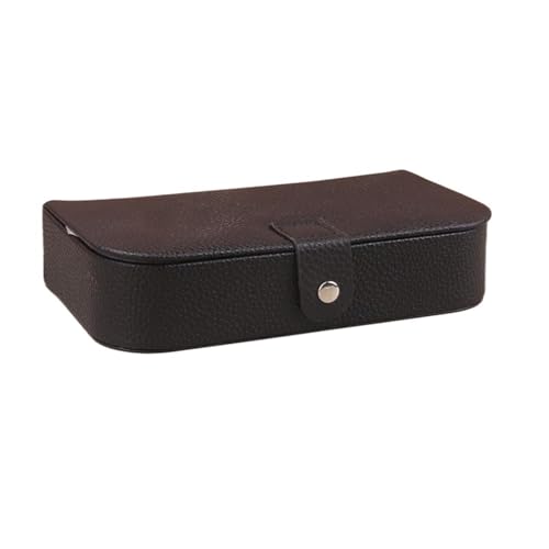 AMEEDA Schmuck Organizer Tragbare Schmuckschatulle, Schmuck-Organizer, Display, Reise-Schmucketui, Boxen mit Knopf, Leder, Aufbewahrung, Chenille, Juweliere(Black) von AMEEDA