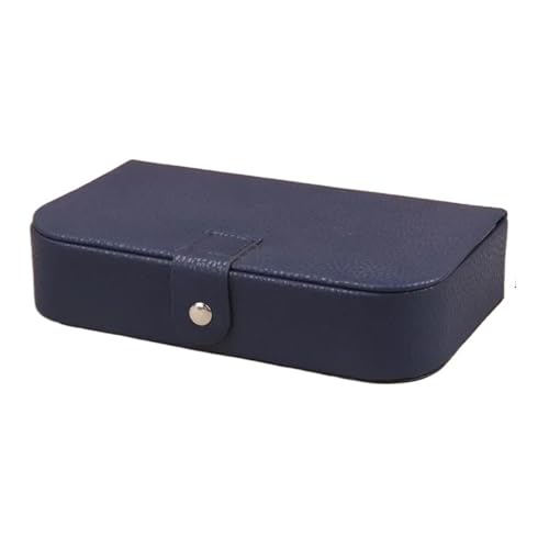 AMEEDA Schmuck Organizer Tragbare Schmuckschatulle, Schmuck-Organizer, Display, Reise-Schmucketui, Boxen mit Knopf, Leder, Aufbewahrung, Chenille, Juweliere(Blue) von AMEEDA