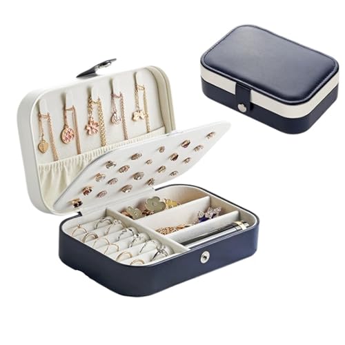AMEEDA Schmuck Organizer Tragbare Schmuckschatulle Schmuck Organizer Display Reise Schmuck Fall Boxen Knopf Leder Lagerung(Red) von AMEEDA