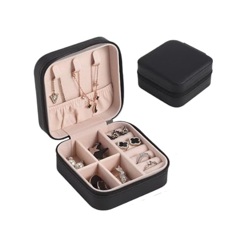 AMEEDA Schmuck Organizer Tragbare Schmuckschatulle Schmuck Organizer Display Reise Schmuck Fall Boxen Knopf Leder Lagerung(Yellow) von AMEEDA
