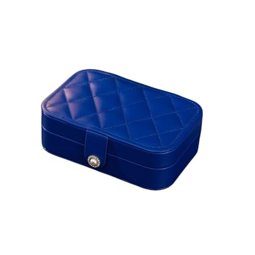 Schmuck Organizer Doppelschichtige Schmuckschatulle, modischer Schmuck-Organizer aus PU-Leder, leicht, luxuriös, for unterwegs, tragbar, Aufbewahrungskoffer for Ohrringe, Halsketten und Ringe(Dark blu Schmuck Organizer Doppelschichtige Schmuckschatulle, modischer Schmuck-Organizer aus PU-Leder, leicht, luxuriös, for unterwegs, tragbar, Aufbewahrungskoffer for Ohrringe, Halsketten und Ringe(Dark blu von AMEEDA