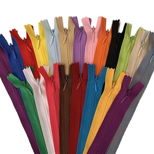 AMENGJ Zips for Sewing 10 Stück 3# Verdeckter Reißverschluss 20–60 cm (8–24 Zoll). Maßgeschneiderter Nähprozess DIY, Nylon-Nähreißverschluss(Mix,35CM_10PCS) von AMENGJ