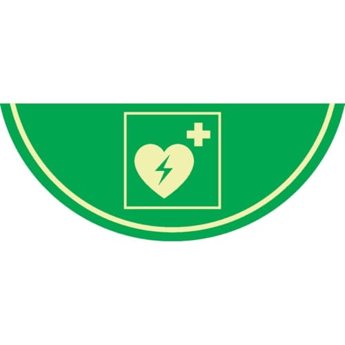 PERMALIGHT Bodenmarkierung Defibrillator, lang nachleuchtend, R10 rutschhemmend, 750x300 mm, ASR A1.3, ISO 7010 von AMERICAN PERMALIGHT