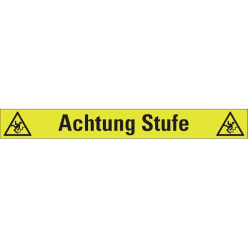 PERMALIGHT Treppenmarkierung Achtung Stufe, Folie, ISO-Symbole, R10, fluoreszierend, 1000x120 mm, lang nachleuchtend von AMERICAN PERMALIGHT