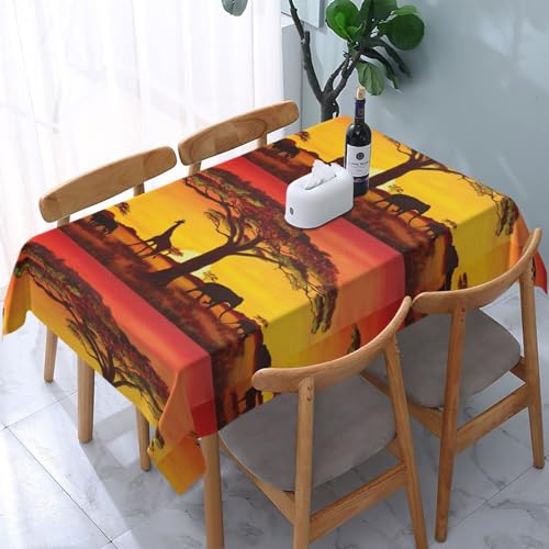 Rechteckige, wasserdichte Tischdecke mit afrikanischem Tier, weich, knitterarm und langlebig, waschbar. Für Esstische und Partys. von AMINNU