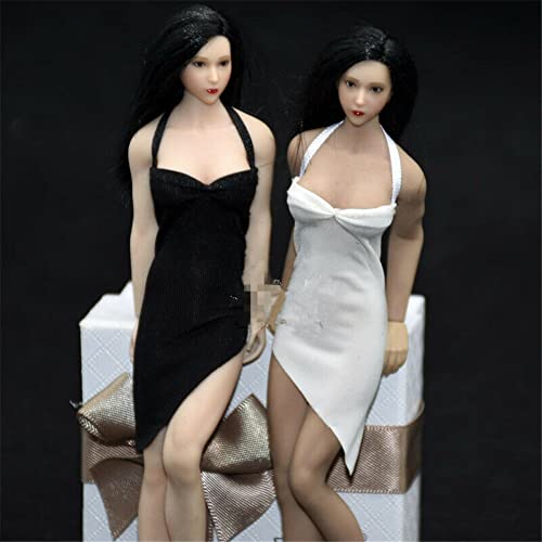AMITD 1/12 Maßstab Damenbekleidung, Ice Silk Dress Skirt Clothes for 6inch Action Figure Körper Doll (White) von AMITD