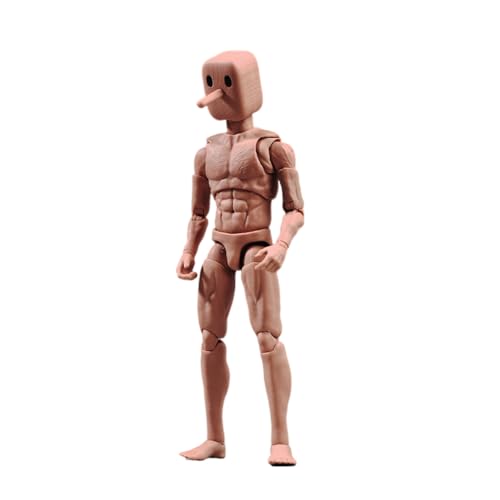 AMITD 1/12 Maßstab Männliche Aktionsfigur,6inch Super Flexible Strong Muscular Figure Körper Notaman Square Head Miniature Action Figure Doll (NT-02 Narrow Shoulder Slim Körper) von AMITD