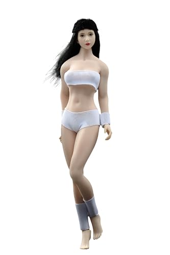 AMITD 1/12 Maßstab Weibliche Figure,6inch Super-Flexible Weibliche Middle Bust Seamless Action Figure Doll with Kopfskulptur Collection T01 (Pale Haut) von AMITD