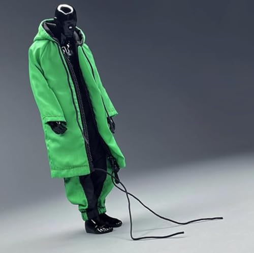 AMITD 1/12 Scale Clothes, Short Windbreaker Zipper Handsome Jacket for 6-inches Action Figure Body, Fashion Street Action Figure 1/12 Doll Street Jacket Coat Clothing Costume (grren) von AMITD