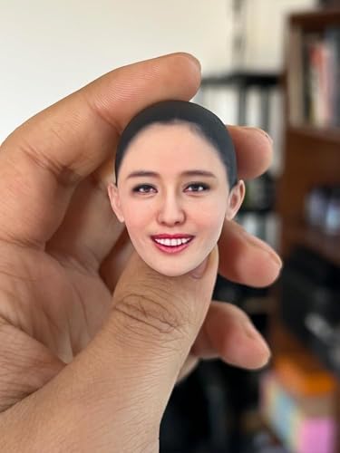 AMITD 1/12 Scale Female Head Sculpt, Painted Pale Wheat Skin, for 6" Action Figure Body - Finished Bald Head Only(Design E) von AMITD
