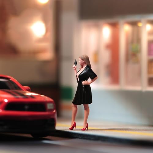 AMITD 1/24 Scale Sexy Pajama Lady Killer Figurine, Sexy Standing Undercover Female Agent Toy Figure, Female Figure Statue - Sexy Red High Heels, Plunging Black Dress AMITD 1/24 Scale Sexy Pajama Lady Killer Figurine, Sexy Standing Undercover Female Agent Toy Figure, Female Figure Statue - Sexy Red High Heels, Plunging Black Dress von AMITD