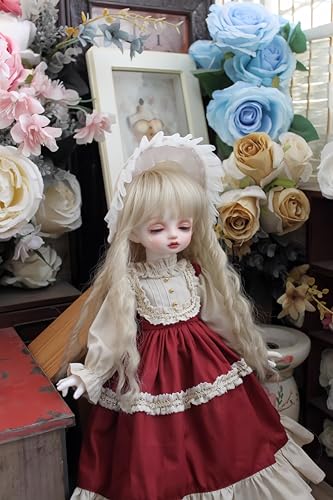 AMITD 1/3 1/4 1/6 BJD Doll Clothes Handmade Fashionable and Cute Clothing Suitable for 11.8 in 18in 24 in BJD SD Doll (Burgundy, 1/3) von AMITD