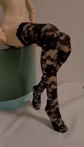 AMITD 1/3 1/4 BJD Doll Socks Handmade Lace Long Sock Female Doll Socks Legging Casual Accessories for 45 cm/60 cm Dolls Clothes Toy(Black,1/3) von AMITD