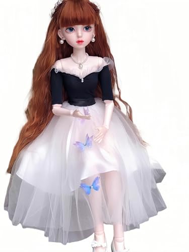 AMITD 1/3 BJD Doll Kawaii Doll Move Joints Handmade Makeup Cute 24 Inches Collectible Cartoon Dress up Dolls Best Gift (E) von AMITD