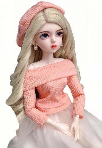 AMITD 1/3 BJD Doll Kawaii Doll Move Joints Handmade Makeup Cute 24 Inches Collectible Cartoon Dress up Dolls Best Gift (F) von AMITD