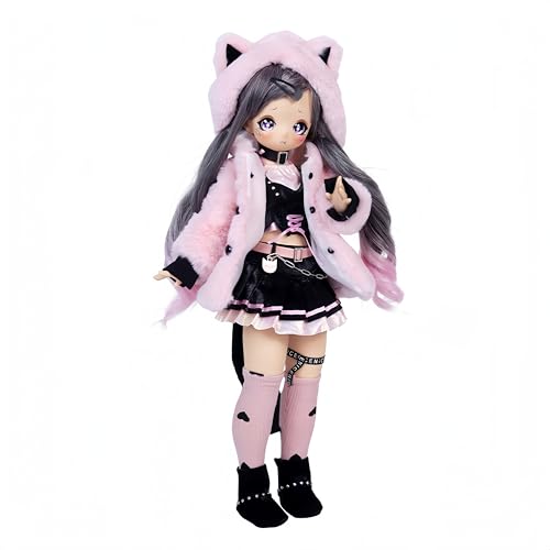 AMITD 1/4 BJD Doll Kawaii Doll Move Joints Handmade Makeup Cute 18 Inches Collectible Cartoon Dress up Dolls Best Gift (E) von AMITD