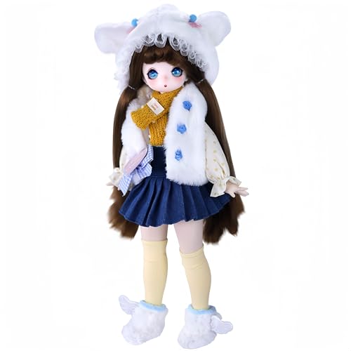 AMITD 1/4 BJD Doll Kawaii Doll Move Joints Handmade Makeup Cute 18 Inches Collectible Cartoon Dress up Dolls Best Gift (F) von AMITD