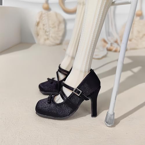 AMITD 1/4 BJD Doll Shoes Carefully Crafted Fashionable High Heels Suitable for 18 inch BJD SD Doll Gifts for Doll Lovers (Black) von AMITD