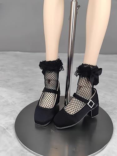 AMITD 1/4 BJD Doll Shoes Carefully Crafted Fashionable Shoes Suitable for 18 inch BJD SD Doll Gifts for Doll Lovers (Black) von AMITD