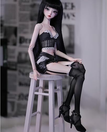 AMITD 1/4 BJD-Puppe, Hartholz, Anime-Kugelgelenkpuppe, SD-Puppe, Handgemalte Schminke, Sammlerfigur, Dekoration für zu Hause und Geschenkset (E) von AMITD