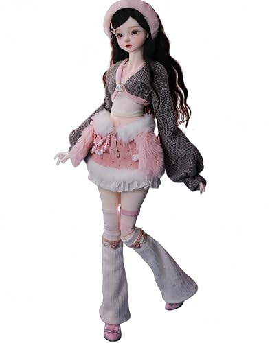 AMITD 1/4 BJD-Puppe, Hartholz, Anime-Kugelgelenkpuppe, SD-Puppe, Handgemalte Schminke, Sammlerfigur, Dekoration für zu Hause und Geschenkset (G) von AMITD