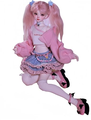 AMITD 1/4 BJD-Puppe, Hartholz, Anime-Kugelgelenkpuppe, SD-Puppe, Handgemalte Schminke, Sammlerfigur, Dekoration für zu Hause und Geschenkset (J) von AMITD