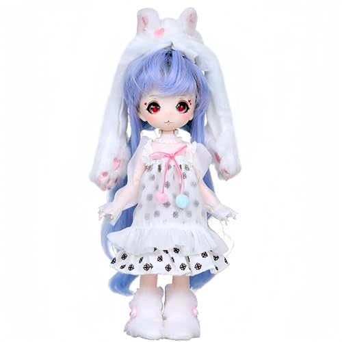 AMITD 1/6 BJD Dolls Kawaii Doll 28 Move Joints Handmade Makeup Cute 12 Inches Collectible Cartoon Dress up Dolls Best Gift (E) von AMITD