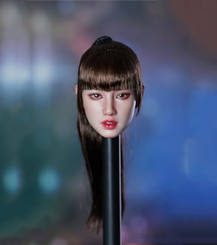 AMITD 1/6 Maßstab Asian Girl Suntan Skin Kopfskulptur Carved for 12inch Weibliche PH TBL JO Action Figure Körper Collection (H) von AMITD