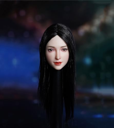 AMITD 1/6 Maßstab Weibliche Kopfskulptur, Asian Girl Pale Skin Head Carved for 12inch Phicen TBLeague Action Figure Körper Collection (D) von AMITD