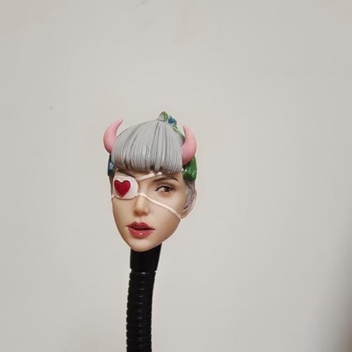 AMITD 1/6 Maßstab Weibliche Kopfskulptur,European Weibliche Agent Plastic Hair Head Carved for 12inch PH TBL JO Soldier Action Figure Collection (E) von AMITD