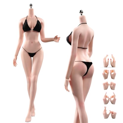 AMITD 1/6 Maßstab weiblicher Körper, 12 Zoll superflexibel, nahtlos, mit Make-up, schlank, ohne abnehmbare Füße, Miniaturfigur (bleiche Haut) von AMITD