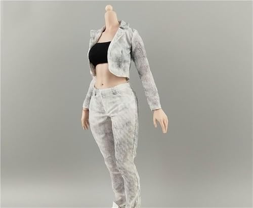 AMITD 1/6 Scale Female,Figure Doll Clothes Jacket Trousers Underwear Costume for 12" Female Soldier Action Figure(White) von AMITD