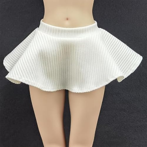 AMITD 1/6 Scale Female,Figure Doll Clothes Pleated Skirts Short Skirts Costume for 12" Female Soldier Action Figure(White) von AMITD