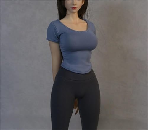 AMITD 1/6 Scale Female,Figure Doll Clothes Round Neck Short Sleeve T Shirt for 12" Female Soldier Action Figure(Blue) von AMITD